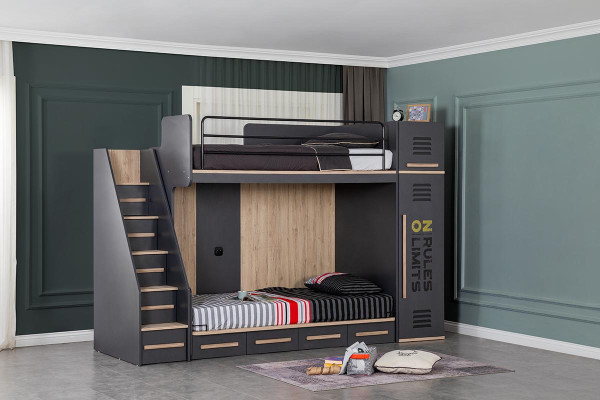 Elegant children's room bed bunk loft bed luxury youth bed beds