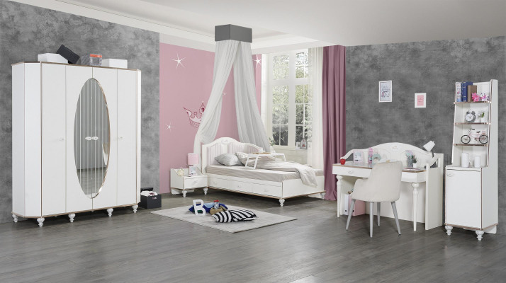 Bedroom set 5 pieces. Bed Bedside table Desk Childrens bed Furniture