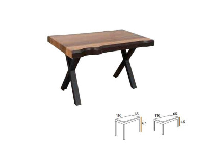 Wood coffee table on black legs for your living room original design model