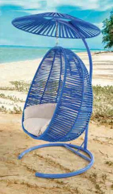 Shell chair oval rattan in red stainless steel for comfort able relaxation new