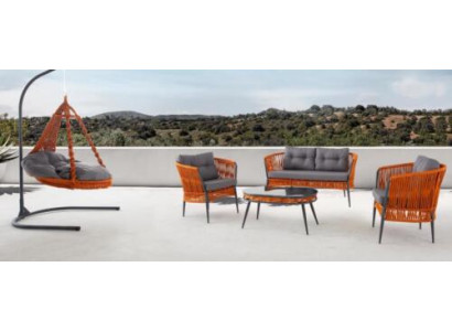 Orange garden seating furniture sofa set two-seater armchair coffee table set