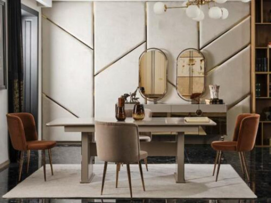 Complete Set Dining table 6x Chairs Dining room Set Ess stainless steel Table 7pcs