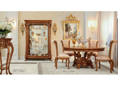 Suite Dining room Dining table Chair Display case Dining set Brown Set 7 pieces
