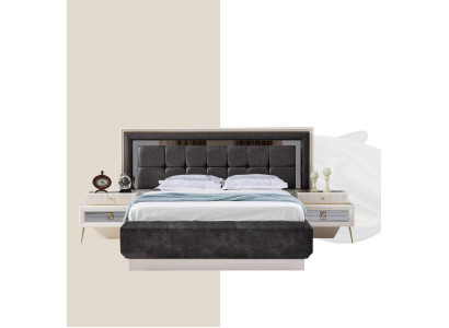 Bedroom Modern Wood Textile Beds Bed Upholstered bed Luxury Double