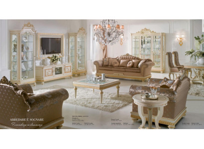 Suite Living room Sofa Armchair Side table Coffee table TV cabinet 8 pieces