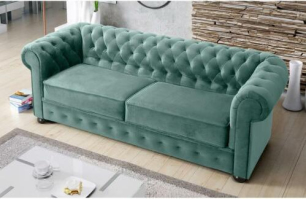 Design Sofa Couch 3 Seater Upholstery Leather Big Sofas Textile Chesterfield