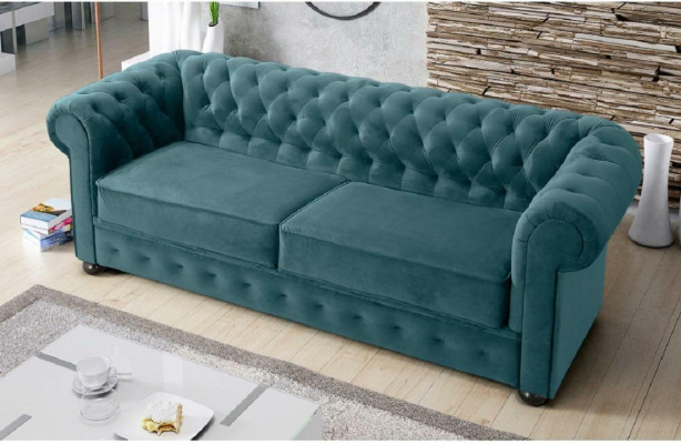Design Sofa Couch 3 Seater Upholstery Leather Big Sofas Textile Chesterfield