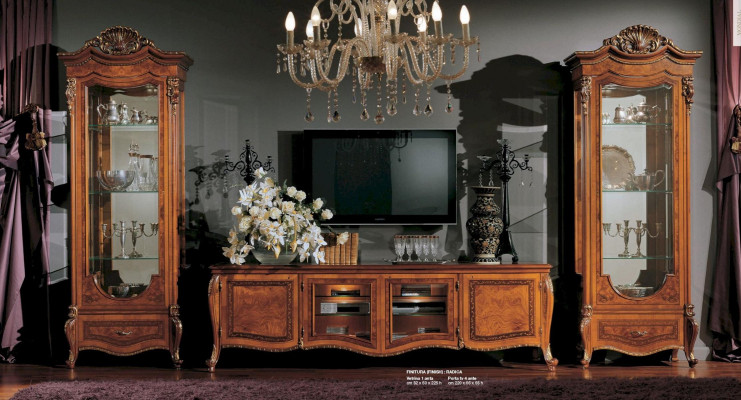 Suite Living room TV-cabinet Lowboard Showcases TV Stand Wall unit Wood Set