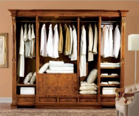 Wardrobe Cabinets Brown Bedroom Wood Wardrobe XXL Mirror