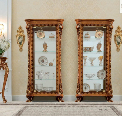 Display case Cabinets Showcases Wood Luxury Living room Furniture Gold Wardrobe
