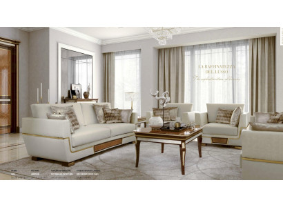 Three Seater Sofa 3 Seater Sofas Luxury Living room Polyester White Fabric