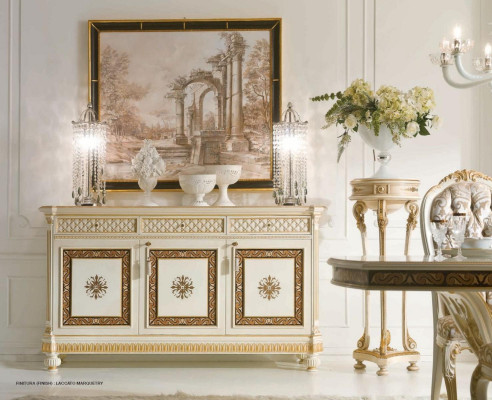 Sideboard from Wood Dining room furniture Wardrobe Luxury beige Color