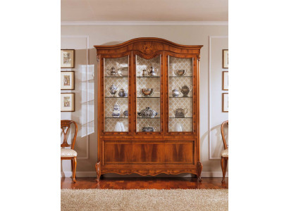 Luxury Display case Cabinets Showcases Brown Wardrobe Living room Wood Glass