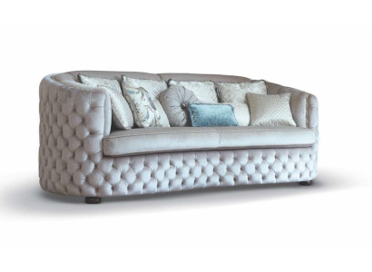 Three Seater Chesterfield Sofa 3 Seater Sofas Living room Gray Fabric