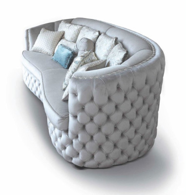 Three Seater Chesterfield Sofa 3 Seater Sofas Living room Gray Fabric