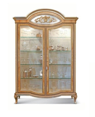 Display case Luxury Cabinets Showcases Wood Living room Furniture Gold Beige