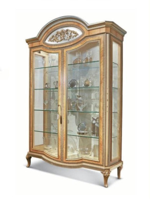 Display case Luxury Cabinets Showcases Wood Living room Furniture Gold Beige