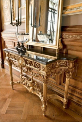 Group Console Mirror Dressing Tables Gold Baroque Table Bedroom