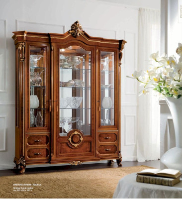 Display case Luxury Cabinets Showcases Wood Living room Furniture Wardrobe Brown