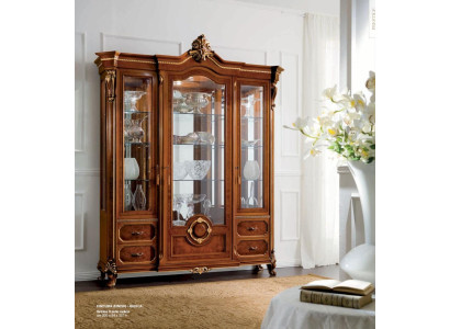 Display case Luxury Cabinets Showcases Wood Living room Furniture Wardrobe Brown
