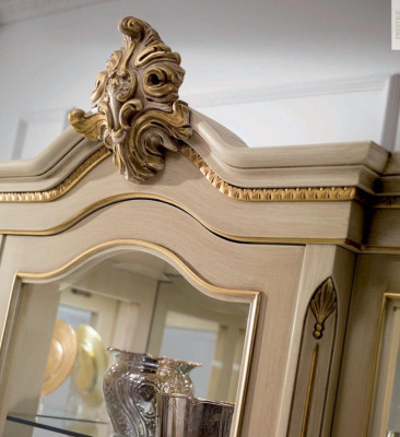 Display case Luxury Cabinets Showcases Wood Living room Furniture Beige Baroque