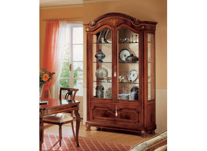 Luxurious Display case Braun Cabinets exclusive Furniture Living room Wood Glass