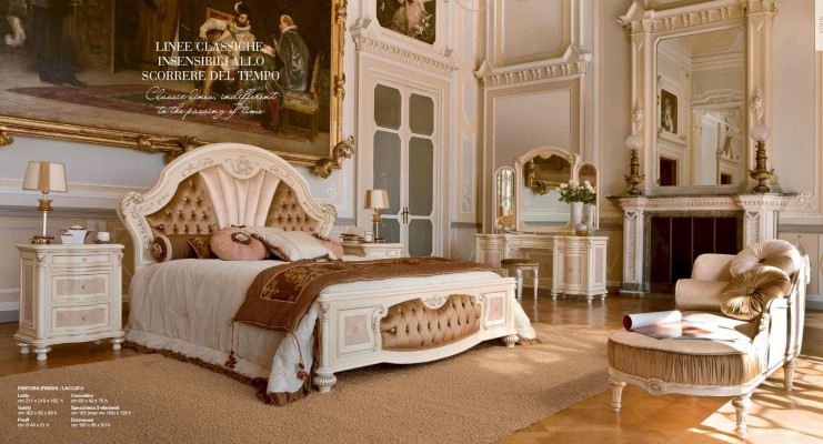 Chesterfield Bed Double bed Luxury Fabric Bedroom Beige Beds