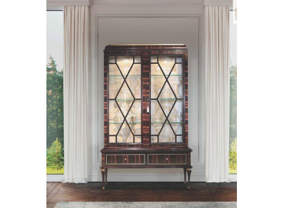 Display case Cabinets Showcases Luxury Wardrobe Living room Wood Brown Glass