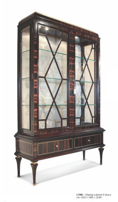 Display case Cabinets Showcases Luxury Wardrobe Living room Wood Brown Glass