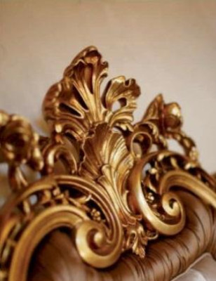 Chesterfield Double bed Bed Fabric Beds Bed frame Wood Baroque style