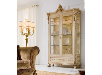 Display case Luxury Cabinets Showcases Wood Living room Wardrobe Beige Baroque