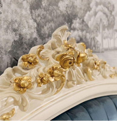 Chesterfield Bed Double bed Luxury Fabric Bedroom Blue Beds