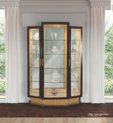 Display case Cabinets Showcases Luxury Wardrobe Living room Wood Black Gold