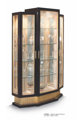 Display case Cabinets Showcases Luxury Wardrobe Living room Wood Black Gold