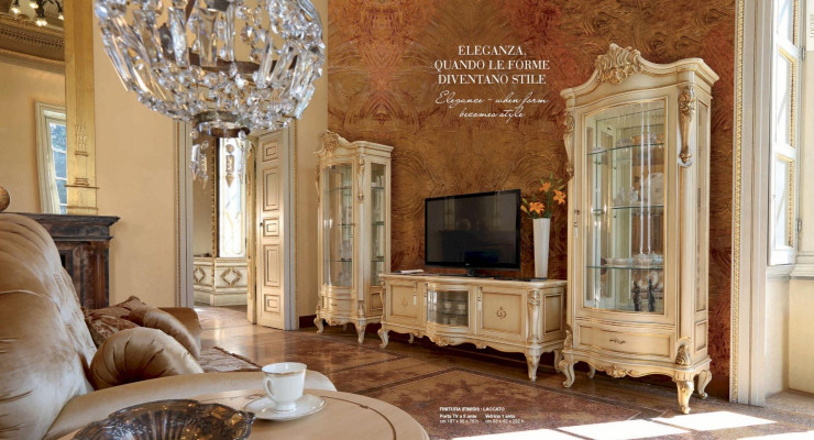 Display case Luxury Cabinets Wood Showcases Living room Furniture Beige Baroque