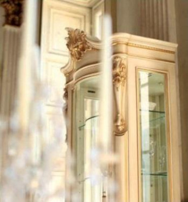 Display case Luxury Cabinets Wood Showcases Living room Furniture Beige Baroque