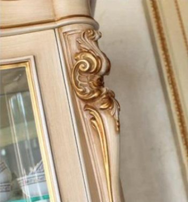 Display case Luxury Cabinets Wood Showcases Living room Furniture Beige Baroque