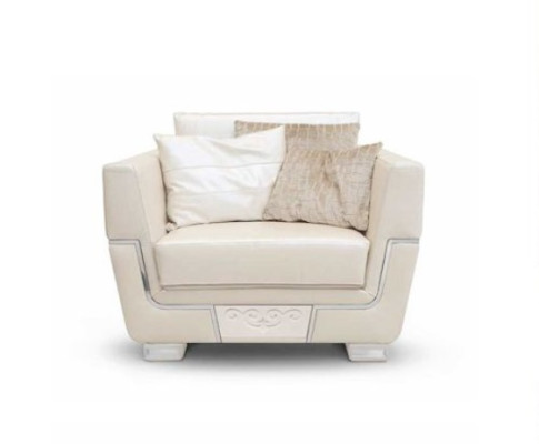 Beige elegance in focus Fabric armchair for a stylish living room ambience