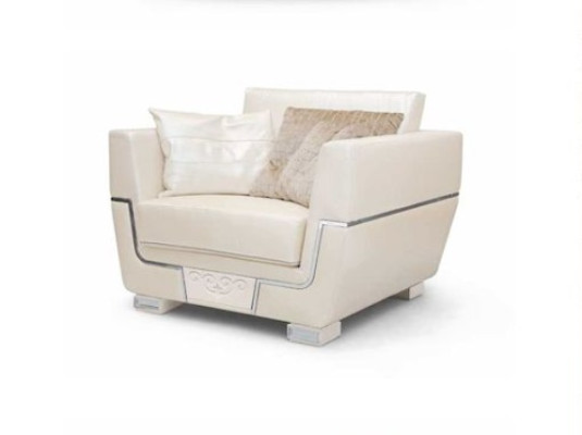 Beige elegance in focus Fabric armchair for a stylish living room ambience