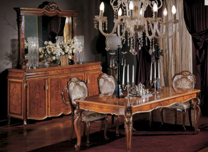 Dining table Table Extendable Dining Area Wood Big Brown Baroque Dining room
