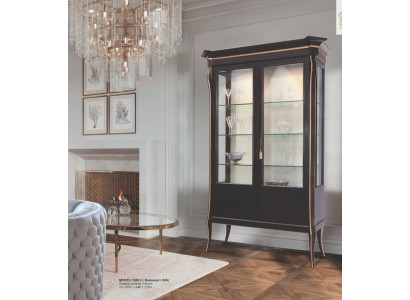 Display case Cabinets Showcases Luxury Wardrobe Living room Wood Black Glass