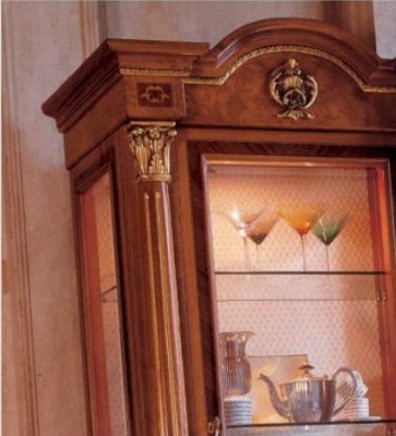 Display case Luxury Cabinets Showcases Wood Living room Furniture Glass Brown