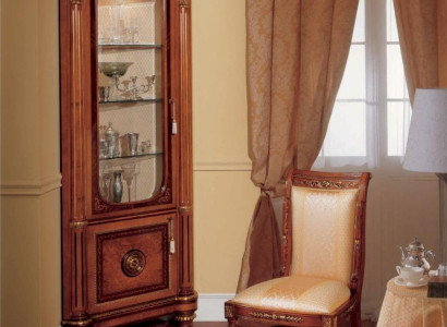 Display case Corner Cabinets Corner showcase Wood Living room Furniture Brown Baroque