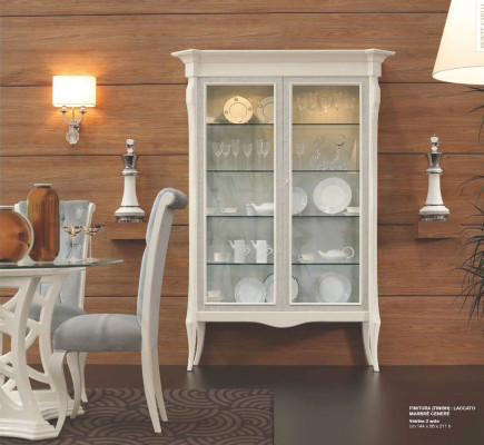 Luxury Display case with Doors Cabinets Showcases Wardrobe Living room Wood White