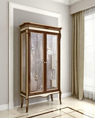 Luxurious display case brown color stylish Italian furniture classic style