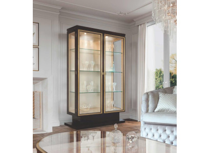 Display case Cabinets Showcases Luxury Wardrobe Living room Wood Glass Black