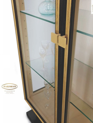 Display case Cabinets Showcases Luxury Wardrobe Living room Wood Glass Black