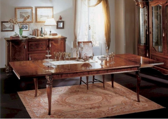 Dining table Extendable Table Big Dining room furniture Wood Dining room