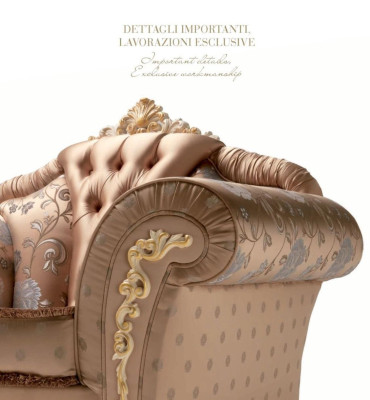 Armchair Luxury Seater Fabric 1 Seater Living room Furniture Beige Baroque Wood