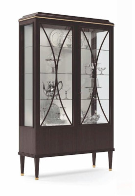 Display case Cabinets Brown Showcases Luxury Wardrobe Wood Glass Living room
